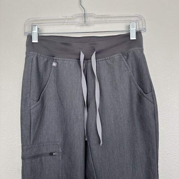 FIGS Women's Zamora Joggers Gray Drawstring Medical Size XXSP 2XS Petite - Picture 3 of 8